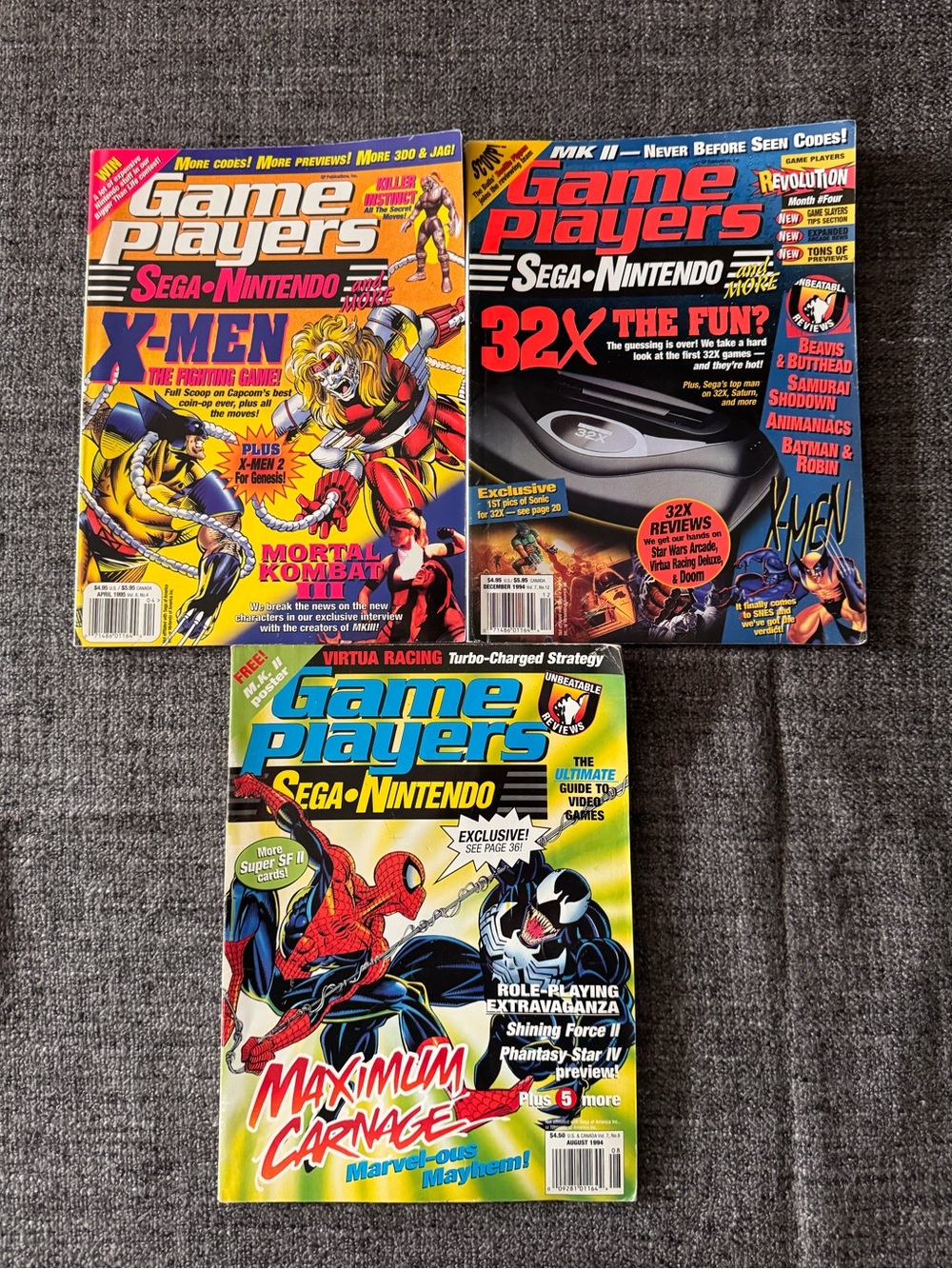 Game Players Magazine Lot of 3 Sega Nintendo 1994-1995 Vintage Video Games
